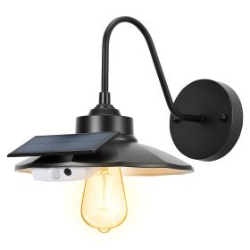 VEVOR Solar Outdoor Barn Light, 3 Lighting Modes and Motion Sensor, 1-Pack Gooseneck Light Fixture,Farmhouse Wall Sconce, with E26 Bulb Compatibl