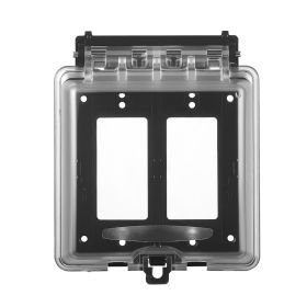 VEVOR Outdoor Outlet Cover, 2-Gang Weatherproof Electrical Outlet Cover with Lockable Design, High-Strength PC Material