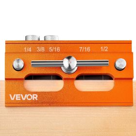 VEVOR Doweling Jig Kit, Self Centering Dowel Drill Jig for Straight Holes, Aluminum Alloy Woodworking Tools with 6 Drill Guide Bushings