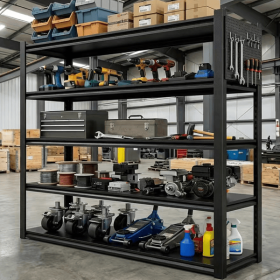 Heavy Duty Garage Shelving Units 72"H48"W24"D, 5-Tier Steel Adjustable Metal Storage Shelves,3000 lbs Industrial Rack for Garage Organization,Bas