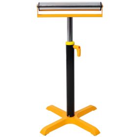 Heavy-Duty Adjustable Height Roller Stands Material Support Stand for Table Saw Outfeed Woodworking Yellow & Black Color