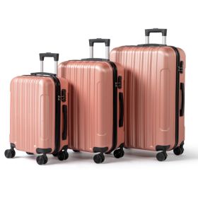 Three-in-one textured matte finish, non-TSA lock, 28-inch detachable wheels, ABS trolley case, 20in, 24in, 28in ABS, all available in rose gold