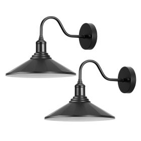 VEVOR Outdoor Barn Light, 11.5 in Diameter, 2-Pack Farmhouse Gooseneck Light Fixture, Exterior Wall Sconce, with Vintage Style, Anti-Rust