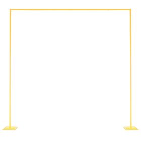 VEVOR Arch Backdrop Stand, 8 x 8 ft, Stable Structure, Easy Assembly, Square Gold Metal Arch Backdrop Stand for Wedding, Birthday Party, Graduati