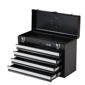 VEVOR Metal Tool Box, 20.5-inch, Portable Metal Tool Box with 4 Drawers, Small Tool Chest with EVA Liners