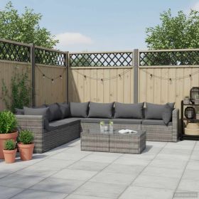 Sofa Set Grey Poly rattan Medium Modular Outdoor Sofa Set
