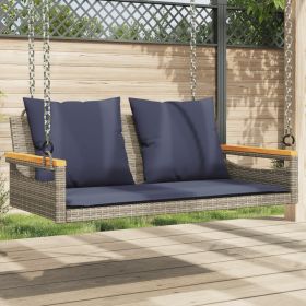 Patio Swing Bench Gray, Navy Blue PE Rattan 2 Seater Seats Many
