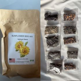 10 Different Sunflower Seeds,SUNFLOW SEED MIX Heirloom Seeds (Option: 10 Packets)