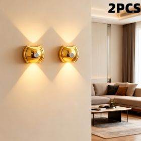 LED Modern Indoor Wall Light With Motion Sensor 3 Color Modes 2700K 4500K 6500K USB Rechargeable Magnetic Portable Wall Sconce For Living Room Be (Option: Gold-2PACK)