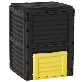 Garden Compost Bin 80 Gallon Outdoor Large Capacity Composter Fast Create Fertile Soil Aerating Box, Easy Assembly, Yellow (Option: Yellow-610x140x825 mm)