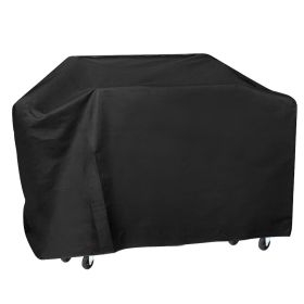 57-inch BBQ Grill Cover Weather Resistant Outdoor Barbeque Grill Covers UV Resistant (Color: BLACK)