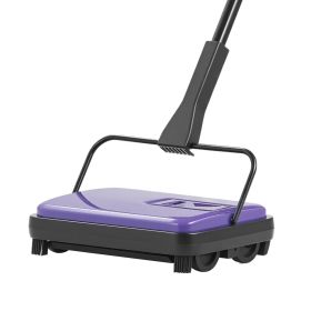 VEVOR Carpet Sweeper Manual, Floor Sweeper with 300 ml Dustbin Capacity Easy to Empty, 6.7 inch Cleaning Width for Home Office Carpets Pet Hair D (Shell Color: Purple Black)
