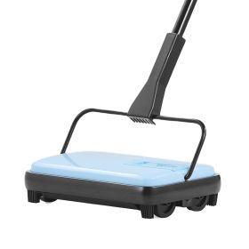 VEVOR Carpet Sweeper Manual, Floor Sweeper with 300 ml Dustbin Capacity Easy to Empty, 6.7 inch Cleaning Width for Home Office Carpets Pet Hair D (Shell Color: Blue Black)
