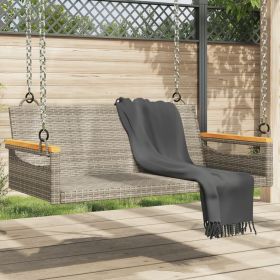 Patio Swing Bench Gray (Color: Gray)