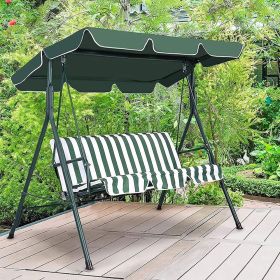 2 Person Weather Resistant Canopy Swing for Porch Garden Backyard Lawn (Color: Green)