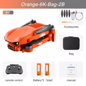 4DRC F12 RC Drone GPS 5G WIFI 6K HD Wide Angle Dual Camera Smart Follow Quadcopter,Professional drones/adult drones, for beginners (select: ORANGE DRONE(2 BATTERY))