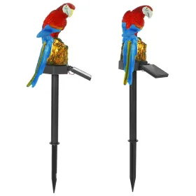 Solar Powered Parrot Garden Light IP65 Waterproof LED Parrot Landscape Lamp Decorative Lawn Lights (Option: RedParrot)