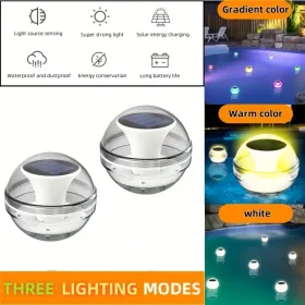 Swimming Pool Lights Solar Floating Light With Multi-Color LED Waterproof Outdoor Garden Lights 6pcs,IPX7 Waterproof Rechargeable Color Changing (Option: 2Pcs)
