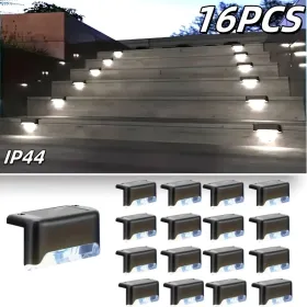 32/16 PCS Solar Deck Lights Outdoor, Solar Step Lights Waterproof Led Solar Lights For Outdoor Stairs, Step , Fence, Yard, Patio, And Pathway Fam (Option: Whitelight16PCS)