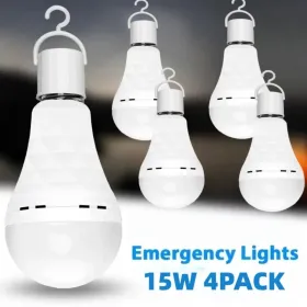 8PCS/4PCS Rechargeable LED Light Bulbs 80W Equivalent 1200mAh Battery Backup For Power Outages Emergency Use A19 Size E26/E27 Socket Portable Fla (Option: 4Pcs)
