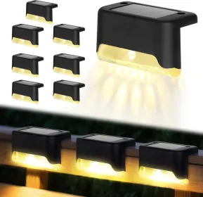 8/16/32 Solar Outdoor Deck Lights, Garden Lights, Atmosphere Lights, LED Walk Lights, Light Source Control, Suitable For Balconies, Terraces, Sta (Option: Warmlight8PCS)