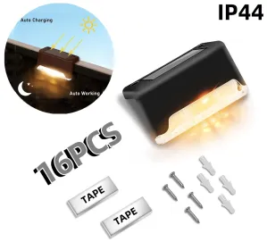 16/32PCS Solar Outdoor Light, Spring Camping Outdoor Light, Outdoor LED Step Light, Solar Charging, Suitable For Balconies, Terraces, Stairs, Fen (Option: Warmcolour)